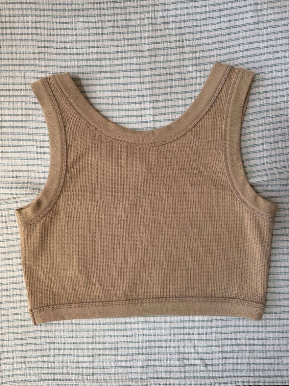 Madewell Waffle Crop Tank Top - Tan
